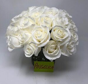 Floral arrangements Angelina white rose dome