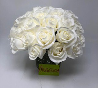 Floral arrangements Angelina white rose dome